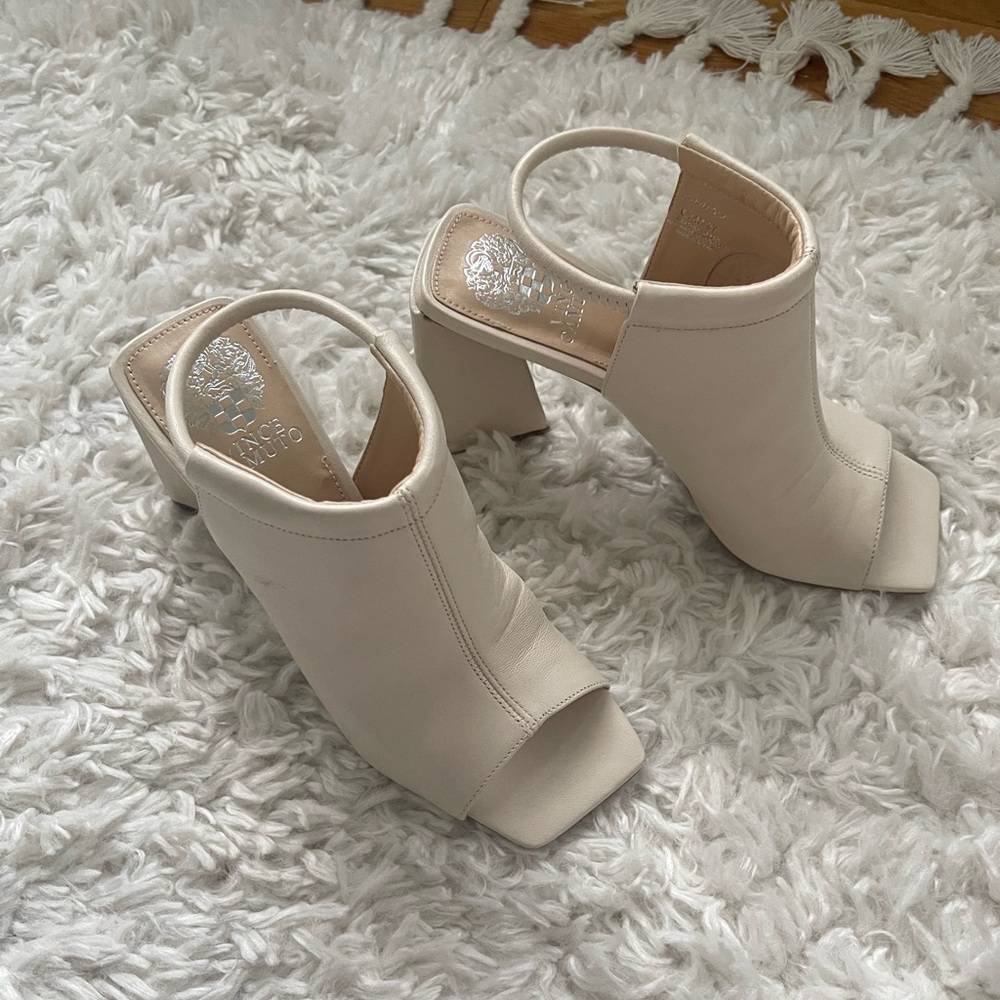 Vince Camuto Cream Block Heels